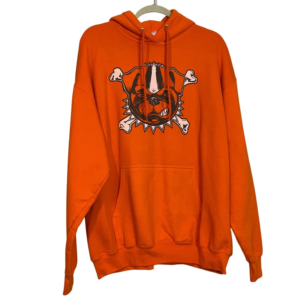 Cleveland Browns Dawg Pound Bulldog Graphic Hoodie Core Fleece Sweatshirt XL